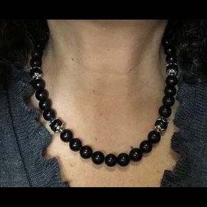 New Black Faux Pearl Necklace